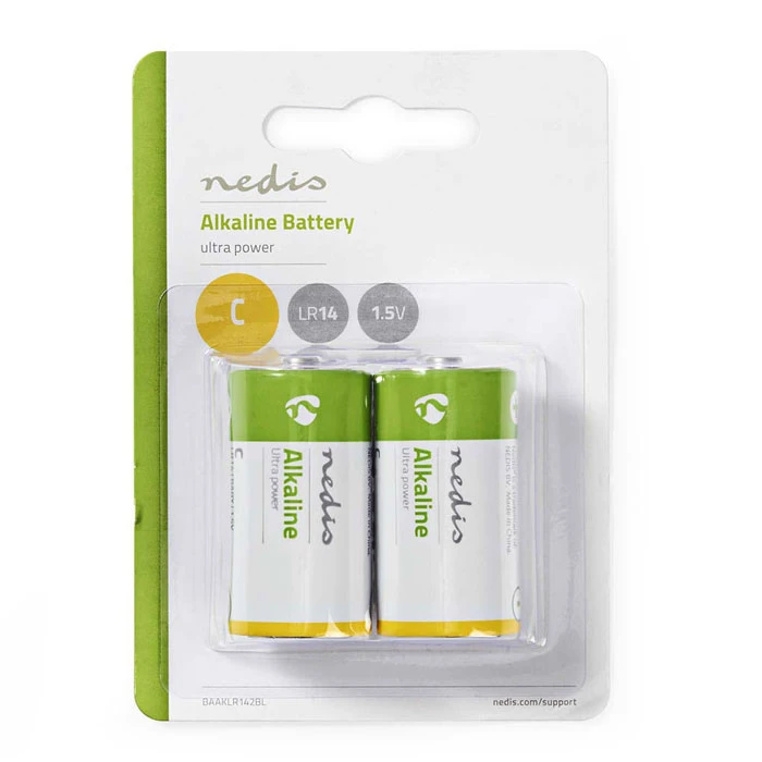 Αλκαλικές Μπαταρίες NEDIS C 1.5 V 2 Pieces Blister