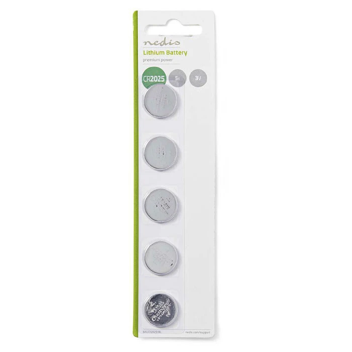 Μπαταρία Λιθίου NEDIS Balcr20255bl Button Cell Cr2025, 3 V, 5 Pieces, Blister