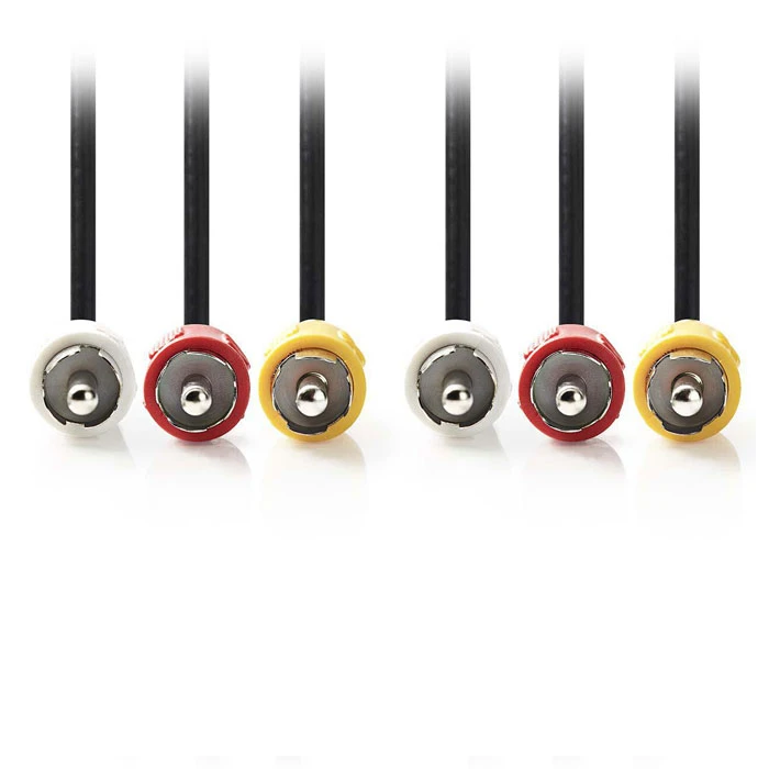 Καλώδιο RCA Nedis Composite Video 3x RCA Male-3x to RCA Male 5.0 m Black
