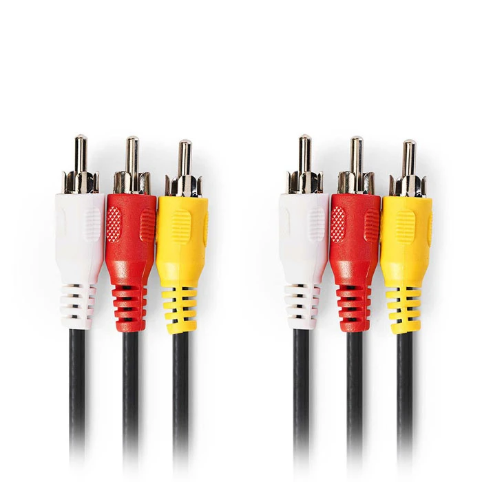 Καλώδιο RCA Nedis Composite Video 3x RCA Male-3x to RCA Male 5.0 m Black
