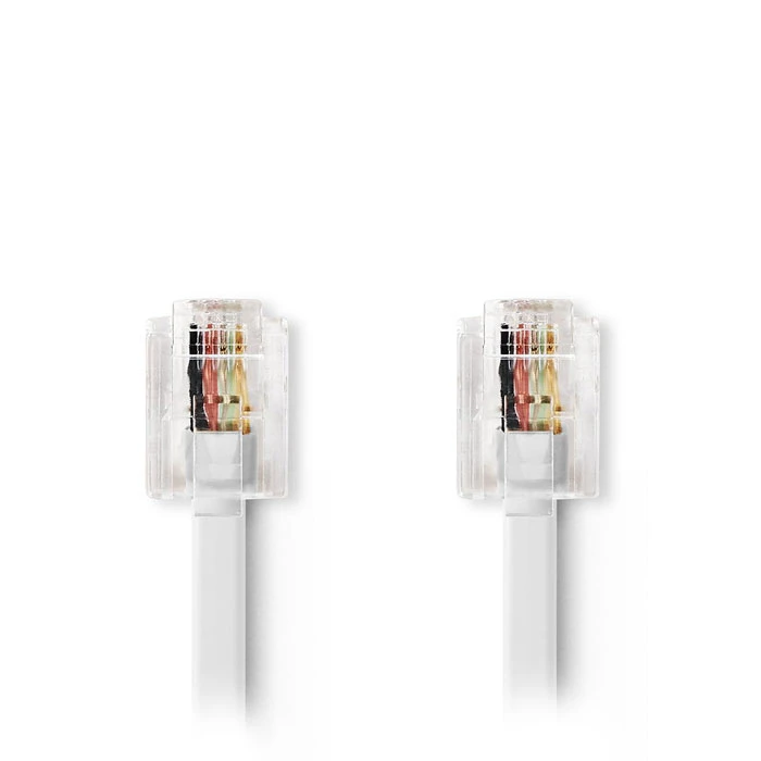 Καλώδιο Rj11 NEDIS Telecom Male To RJ11 Male 10.0 M White Tcgp90200wt100