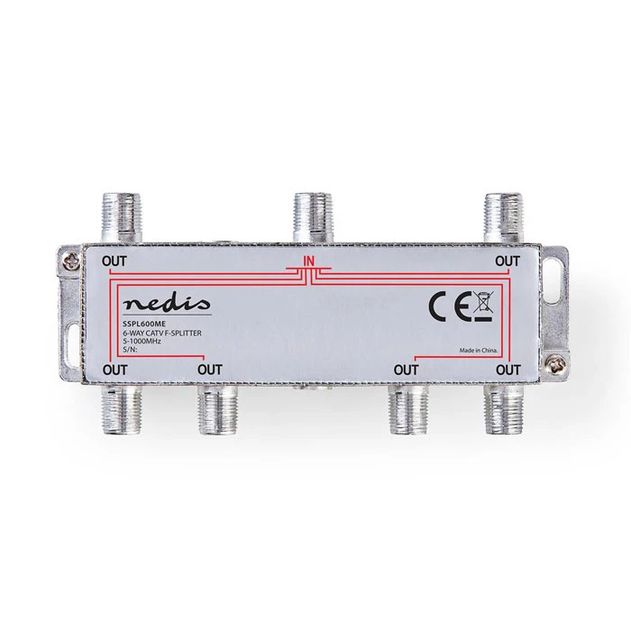 Αντάπτορας Nedis SSPL600ME CATV F-Splitter 6Outputs
