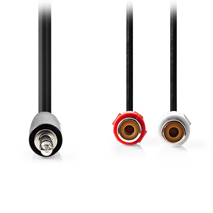 Στερεοφωνικό Καλώδιο Ήχου Nedis Cagb22250bk02 3.5mm Αρσ.- 2x Rca Θηλ. 0.20m Σε Μαύρο Χρώμα
