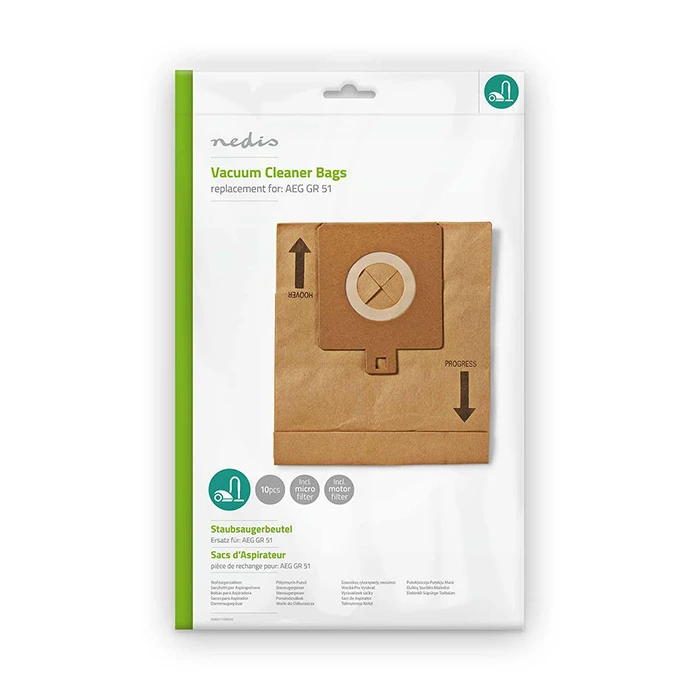 Σακούλες για Ηλεκτρική Σκούπα Nedis 10τμχ για AEG GR 51 DUBG111AEG10