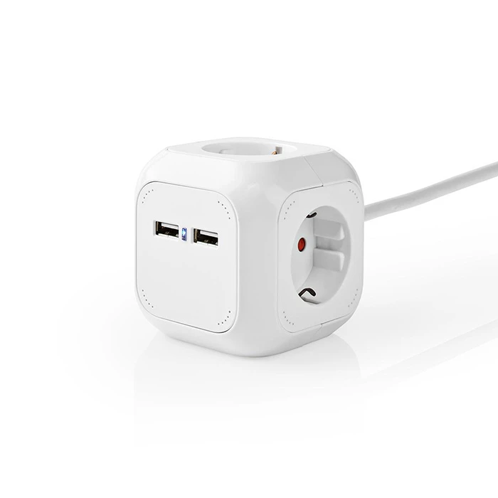 Πολύπριζο Nedis Exsoc415ufwt 4-Way White