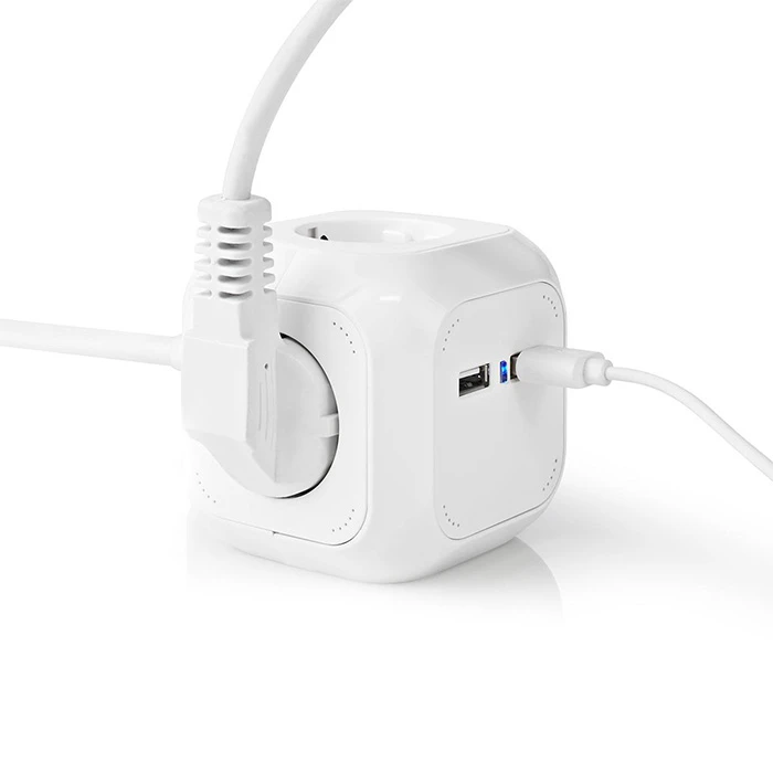 Πολύπριζο Nedis Exsoc415ufwt 4-Way White