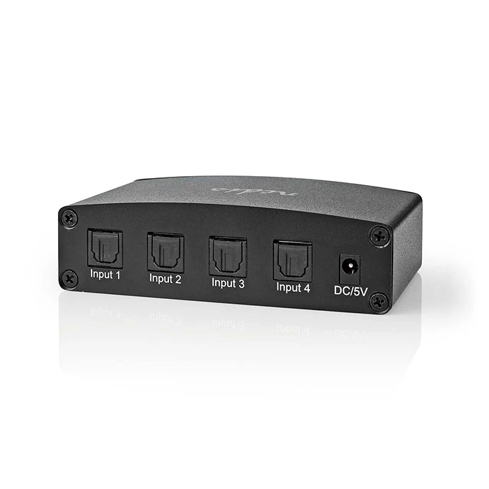 Επιλογέας Ήχου Nedis ASWI2514BK DIGITAL 4-WAY DC Power / 4x Toslink Black