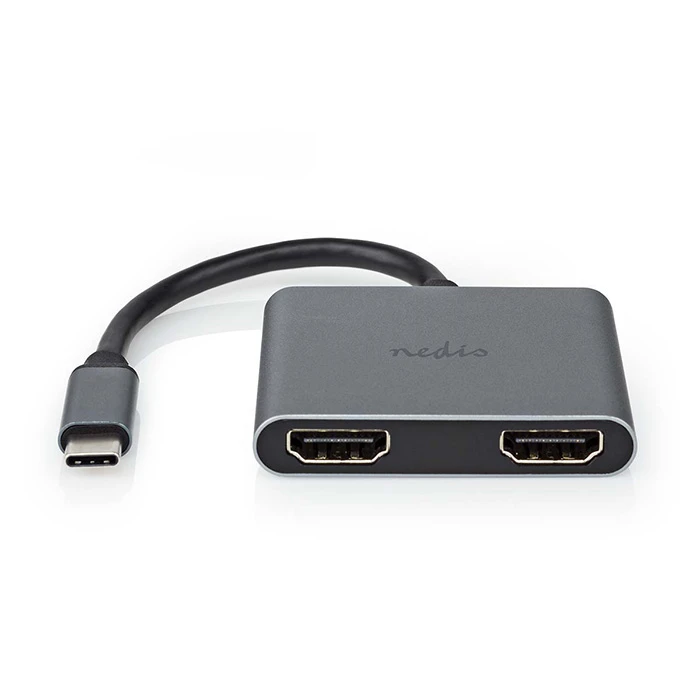 Αντάπτορας USB-C Nedis CCGP64670BK01 Male - 2x HDMI 0.10m Black