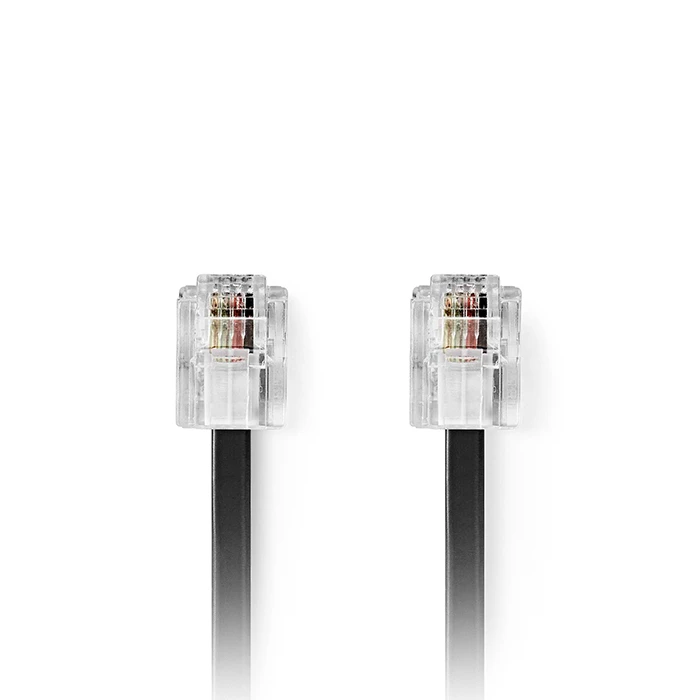 Καλώδιο Τηλεφώνου Nedis RJ11 αρσ. - RJ11 αρσ. 2.00 m., μαύρο.