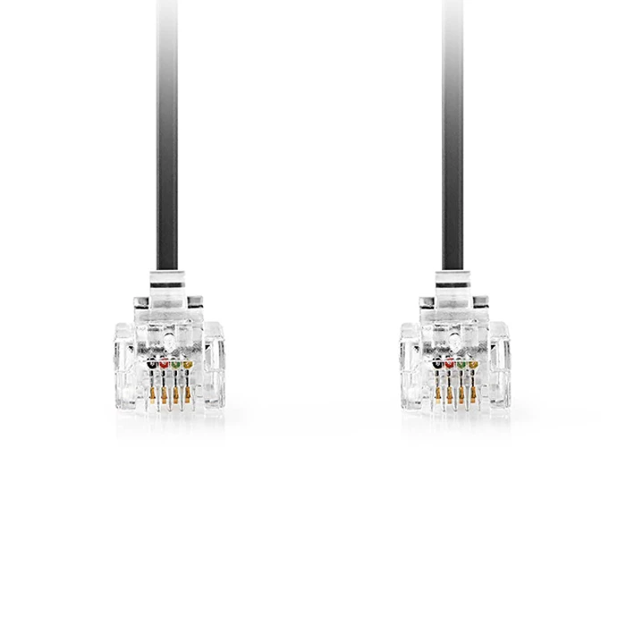 Καλώδιο Τηλεφώνου Nedis RJ11 αρσ. - RJ11 αρσ. 2.00 m., μαύρο.