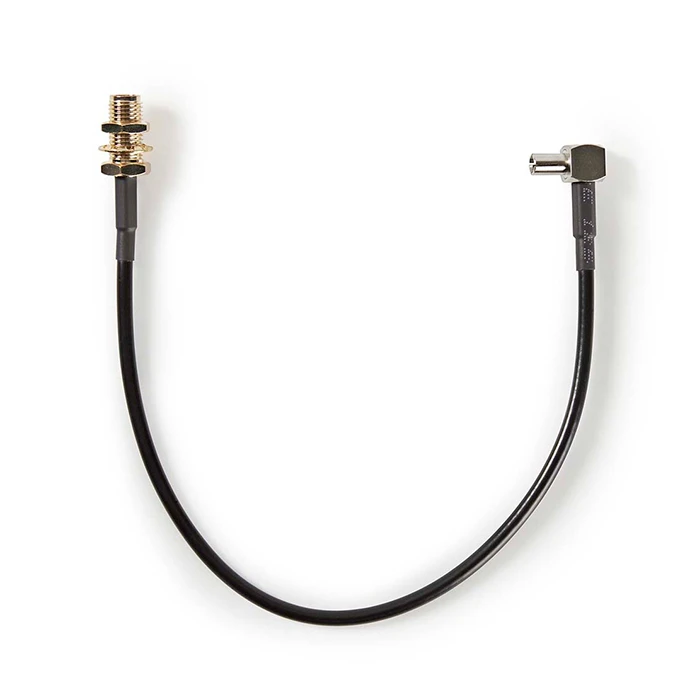 Αντάπτορας SMA Nedis θηλ. - TS9 υπό γωνία 90°, 0.20m Μαύρο