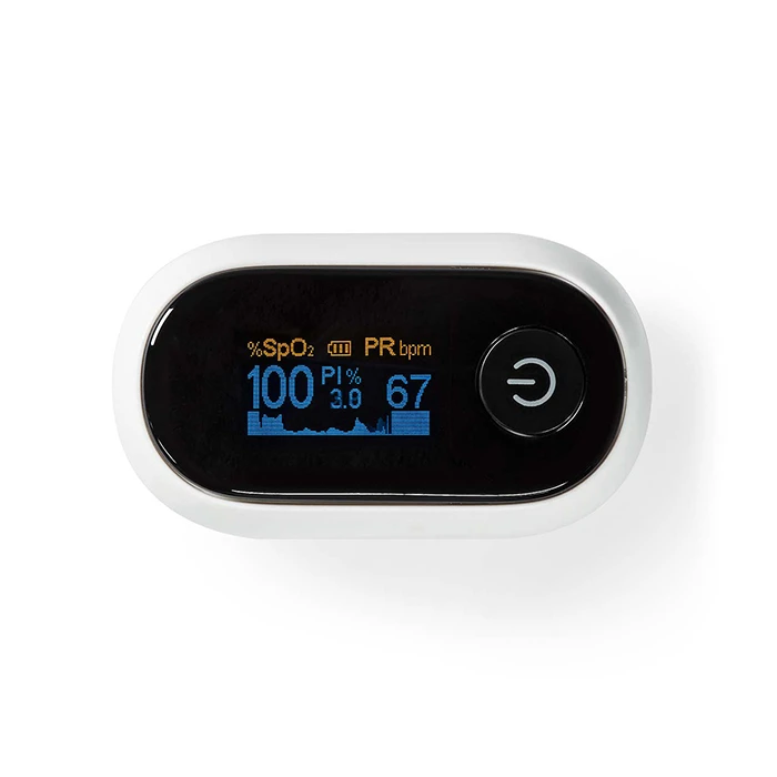 Οξύμετρο Nedis Bluetooth smart παλμικό με οθόνη OLED, Λευκό