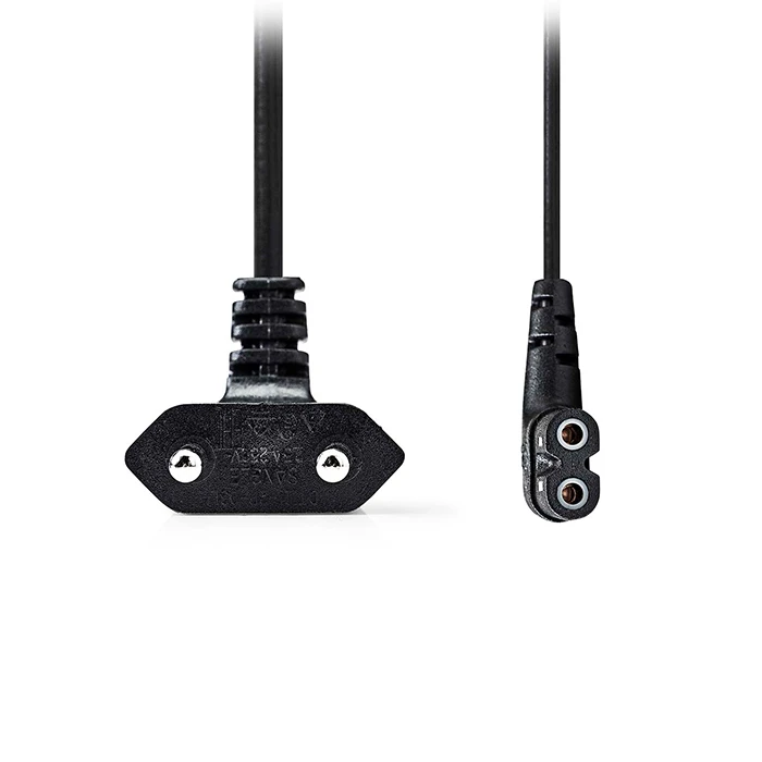 Καλώδιο Τροφοδοσίας Nedis Euro - 8-Shaped (οχταράκι) υπό γωνία, 5.00m σε μαύρο χρώμα.