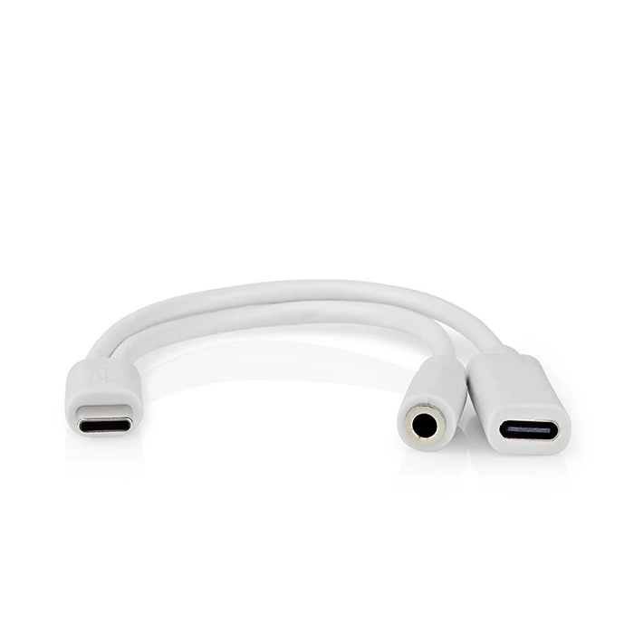 Αντάπτορας Ήχου Nedis High-Speed Type-C αρσ. - USB Type-C θηλ. / 3.5mm θηλ., 0.10m, λευκό