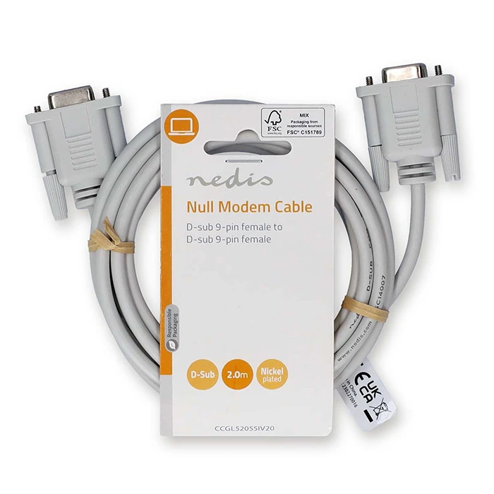 Καλώδιο Σειριακό Nedis Null Modem, D-Sub 9 pin θηλ. - D-Sub 9 pin θηλ., 2.00m.