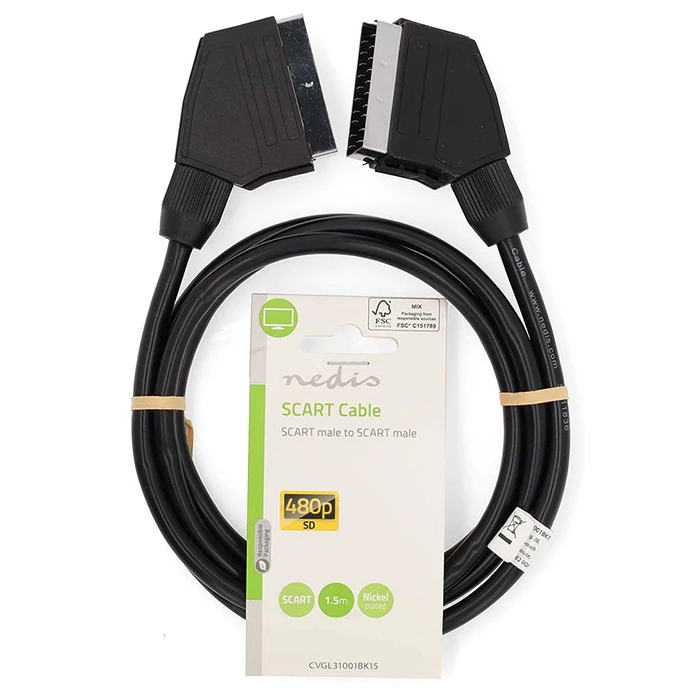Καλώδιο Scart Nedis αρσ. - Scart αρσ., 1.50m.