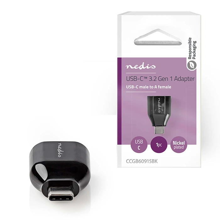 Αντάπτορας USB Nedis 3.2 Gen 1x1 A θηλ. - USB-C αρσ., σε μαύρο χρώμα.