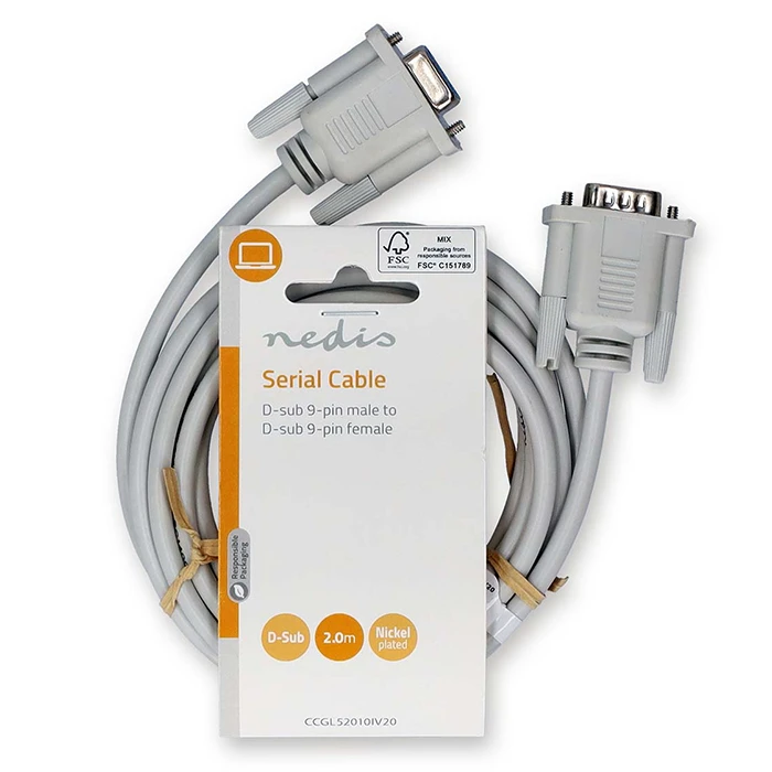 Καλώδιο Σειριακό Nedis DB9 αρσ. - DB9 θηλ., 2.00m.