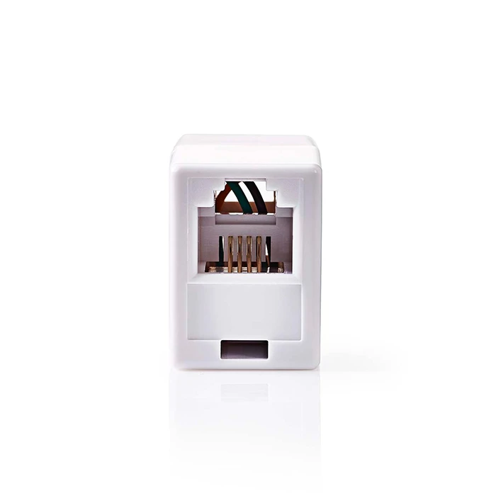 Μούφα Nedis RJ11 6x4 θηλ. - θηλ., σε λευκό χρώμα.