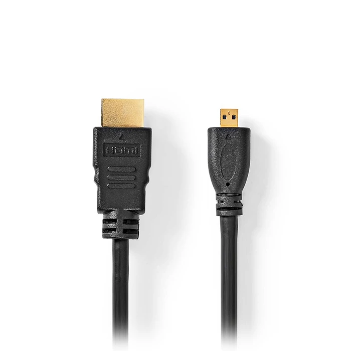 Καλώδιο HDMI Nedis High speed with Ethernet, Micro αρσ. - αρσ., με επίχρυσες επαφές, 1.50m.