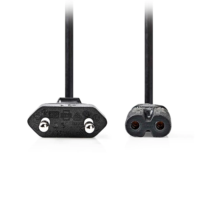 Καλώδιο Τροφοδοσίας Nedis Euro - 8-Shaped (οχταράκι), 2.00m σε μαύρο χρώμα.