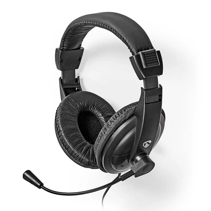 Multimedia Headset Nedis over-ear με Καλώδιο 1.80m, σε μαύρο χρώμα.