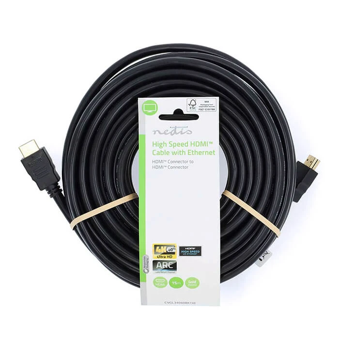 Καλώδιο High Speed HDMI With Ethernet, HDMI Αρσ. - HDMI Αρσ., 15m