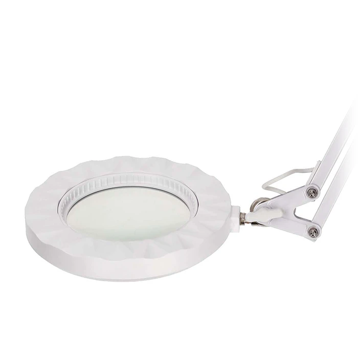 Mεγεθυντικός Φακός Με Λυχνία Led 700lm, Με Σφιγκτήρα Τοποθέτησης Σε Γραφείο, 6w Σε ʼσπρο Χρώμα