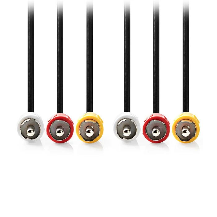 Καλώδιο Composite Video Nedis Cvgl24300bk15 3x Rca Αρσ. - 3x Rca Αρσ. 1.50m Σε Μαύρο Χρώμα