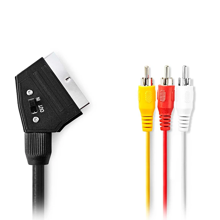 Καλώδιο Scart Αρσ. - 3x Rca Αρσ Nedis Cvgl31130bk20 Με Διακόπτη (In/Out) 2.00m