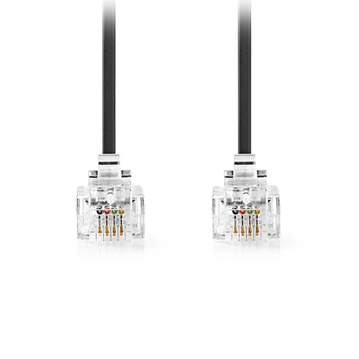 Τηλεφωνικό Καλώδιο Rj11 Αρσ. - Rj11 Αρσ. 5.00 M Nedis Tcgl90200bk50 Σε Μαύρο Χρώμα