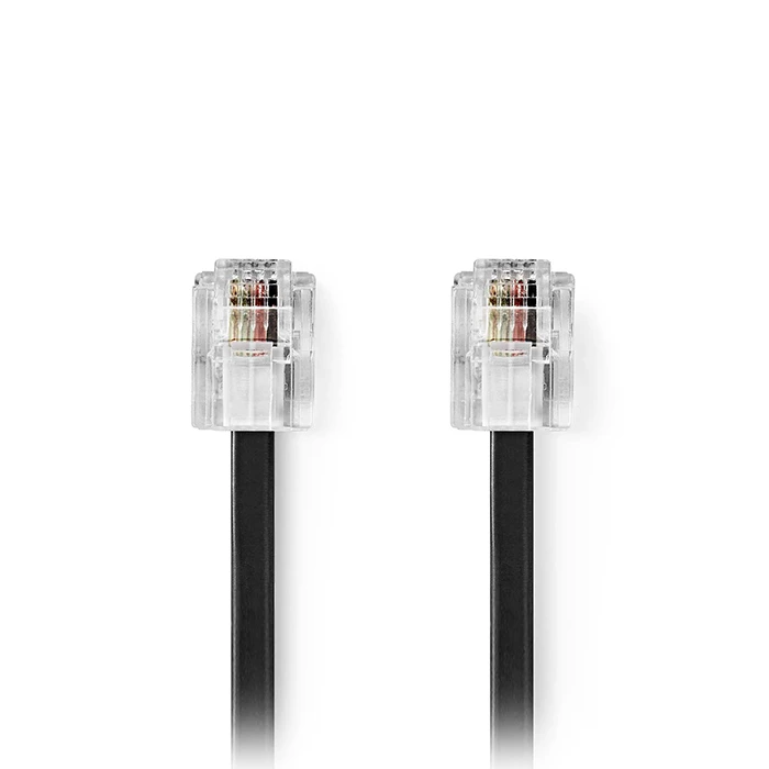Τηλεφωνικό Καλώδιο Rj11 Αρσ. - Rj11 Αρσ. 5.00 M Nedis Tcgl90200bk50 Σε Μαύρο Χρώμα