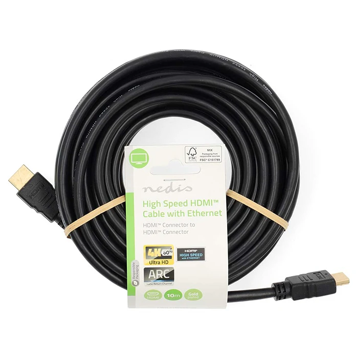 Καλώδιο HDMI Nedis Cvgl34060bk100 With Ethernet HDMI High Speed Αρσ. - HDMI Αρσ. 10m