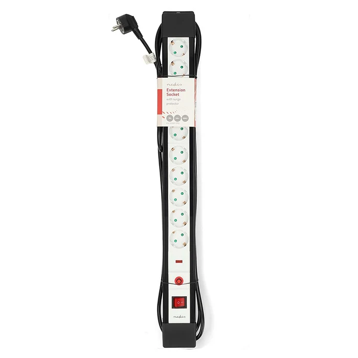 Πολύπριζο 10 Θέσεων Nedis Esc103spf1pro Με Προστασία Υπέρτασης Διακόπτη On/Off Και Καλώδιο 3.00m