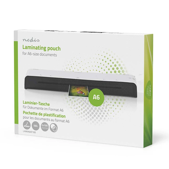 Ζελατίνες Πλαστικοποίησης Nedis για έγγραφα μεγέθους Α6.
