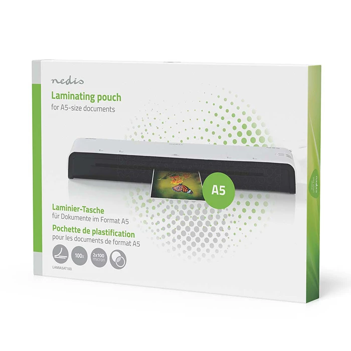 Ζελατίνες Πλαστικοποίησης Nedis για έγγραφα μεγέθους Α5.