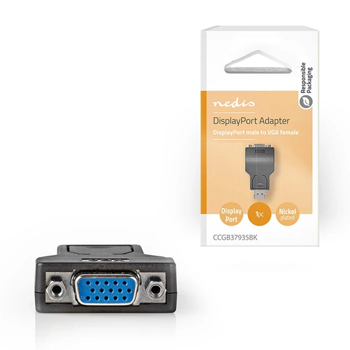 Αντάπτορας DisplayPort Nedis αρσ. σε VGA θηλ., Μαύρο.