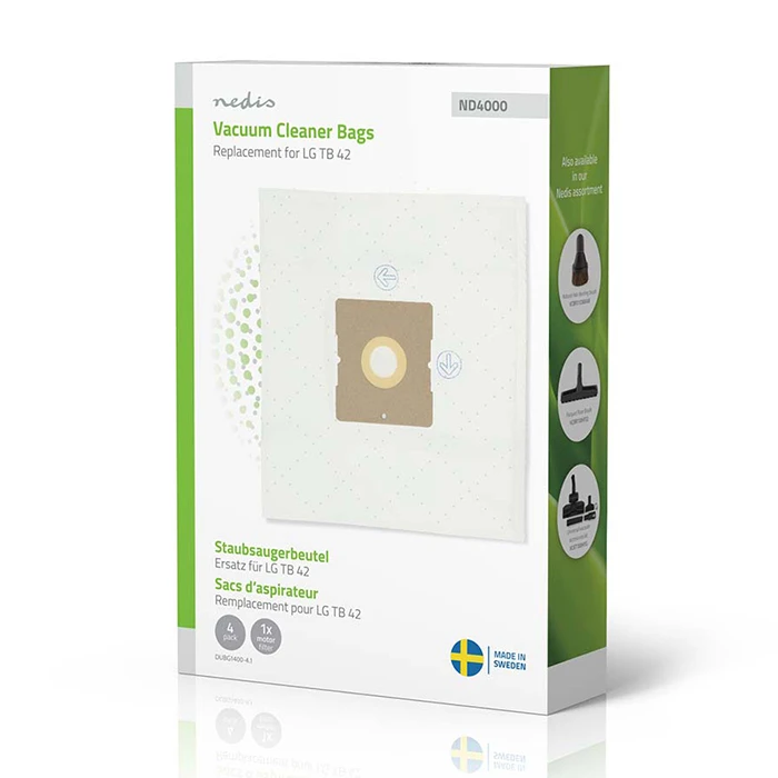 Σακούλες Σκούπας Nedis Συνθετικές LG TB 42, 4τμχ.