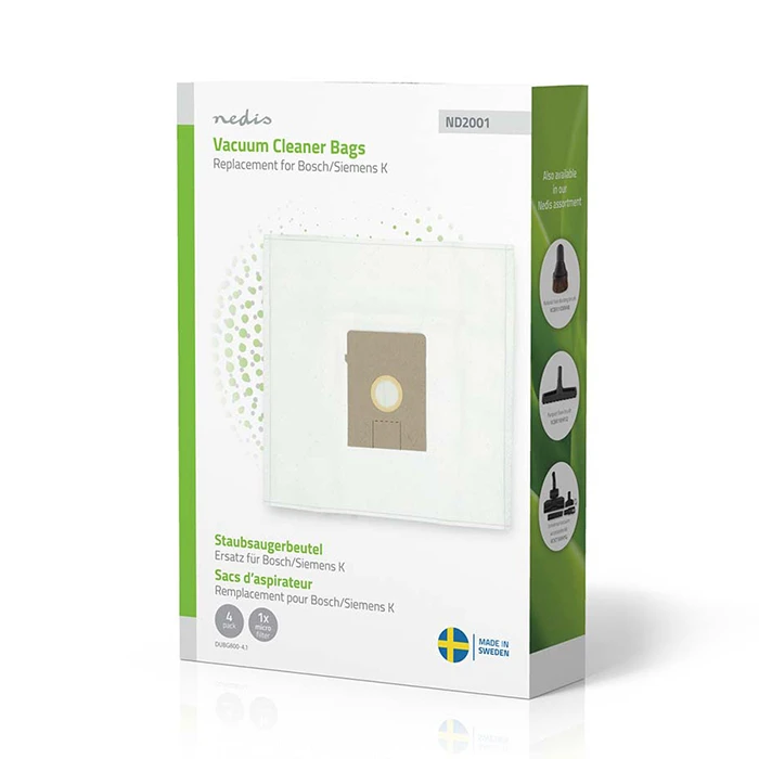 Σακούλες Σκούπας Nedis Συνθετικές Bosch / Siemens Arriva - Smiley K, 4τμχ.
