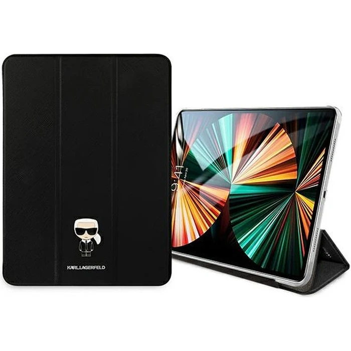 Karl Lagerfeld KLFC12OKMK Apple iPad Pro 12.9 2021 (5 gen) Book Cover black Saffiano Karl Iconic