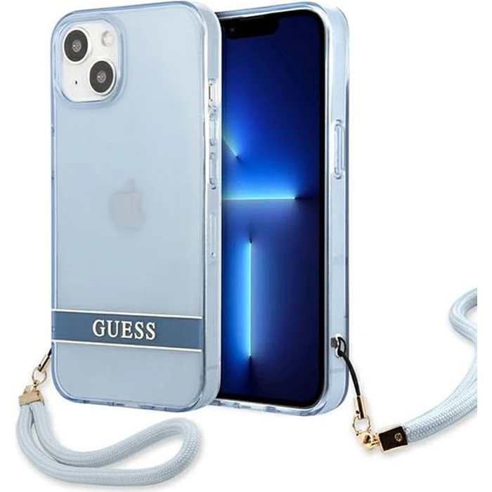 Guess GUHCP13MHTSGSB Apple iPhone 13 blue hardcase Translucent Stap
