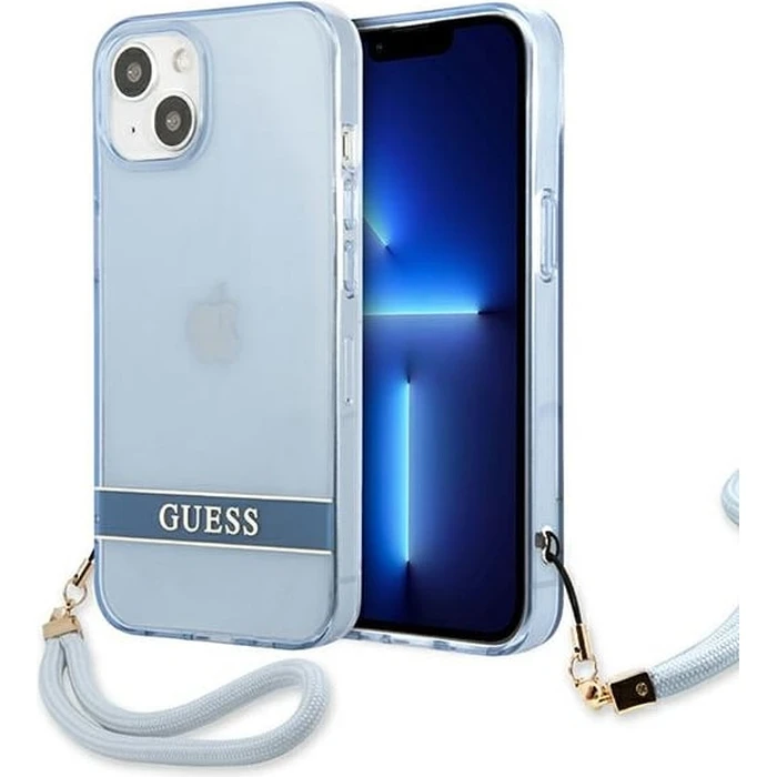 Guess GUHCP13SHTSGSB Apple iPhone 13 mini blue hardcase Translucent Stap