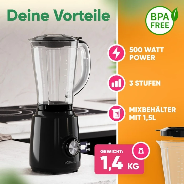 Bomann UM 6091 CB black — Universal Mixer / Blender