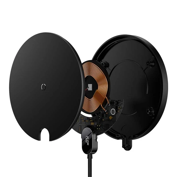 Ασύρματος Φορτιστής Inductive Baseus Digital LED 15W (black)