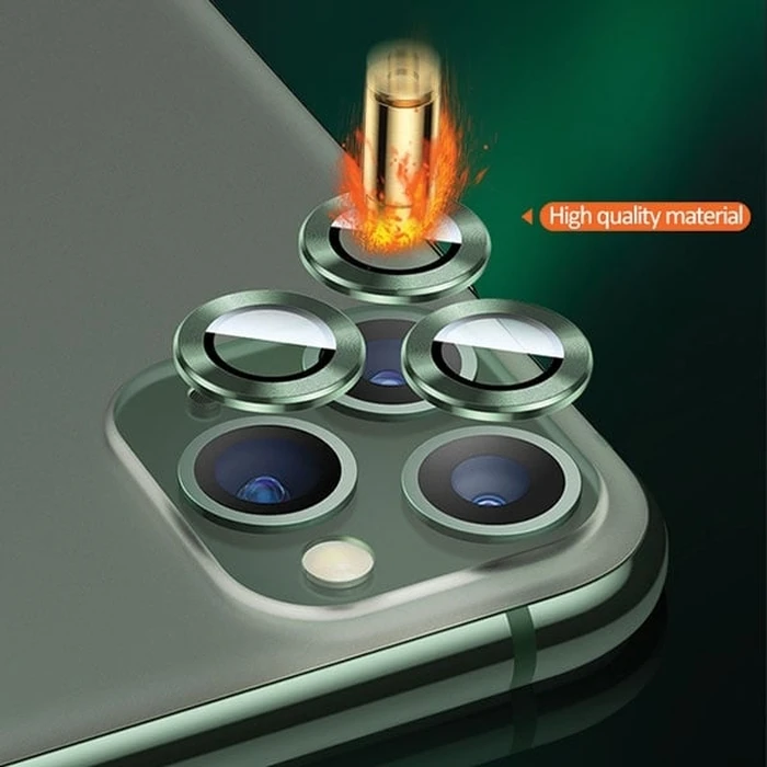 USAMS Camera Lens Glass Apple iPhone 11 metal ring green BH572JTT05 (US-BH572)