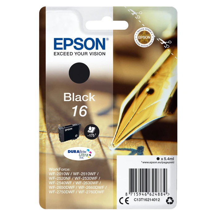 Γνήσιο Μελάνι Epson 16 C13T16214012 Black up to 175 pages
