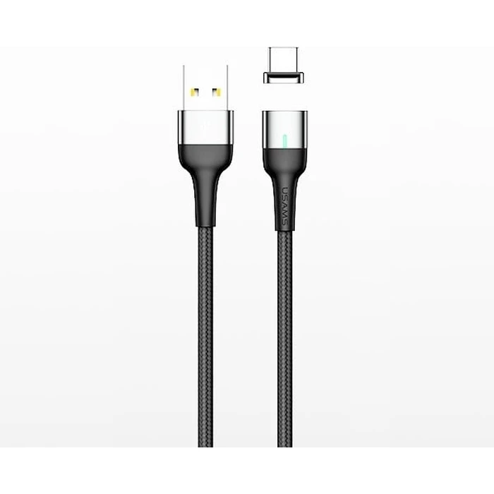 USAMS Magnetic Nylon Cable U28 Lightning 2.4A Fast Charge 1m grey SJ326USB03 (US-SJ326)