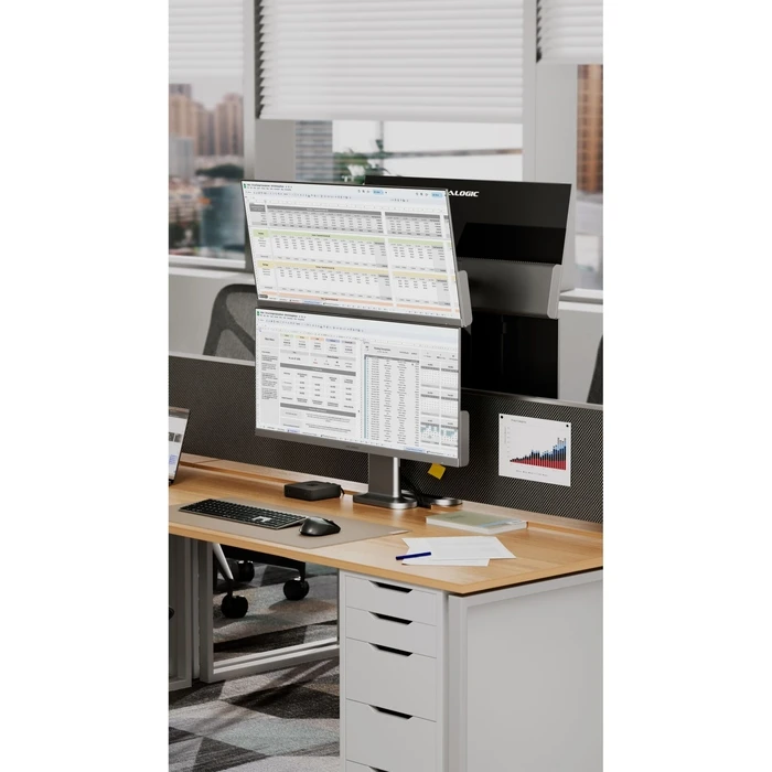 ALOGIC Elevate 34 Διπλή Κάθετη Βάση Οθονών Space Grey