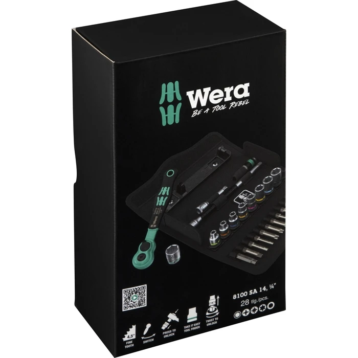 Wera 1/4" Ratchet with Sockets - MPN 05005541001