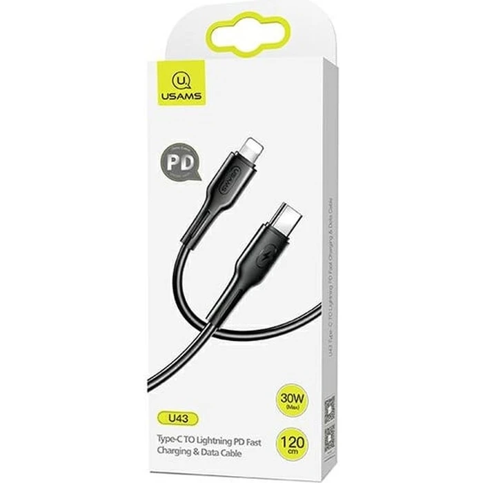 USAMS Cable U43 USB-C - Lightning 30W PD 1.2m black SJ406USB01 (US-SJ406)